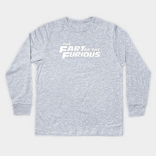 THE FART OF THE FURIOUS #3 (WHT Font) Kids Long Sleeve T-Shirt